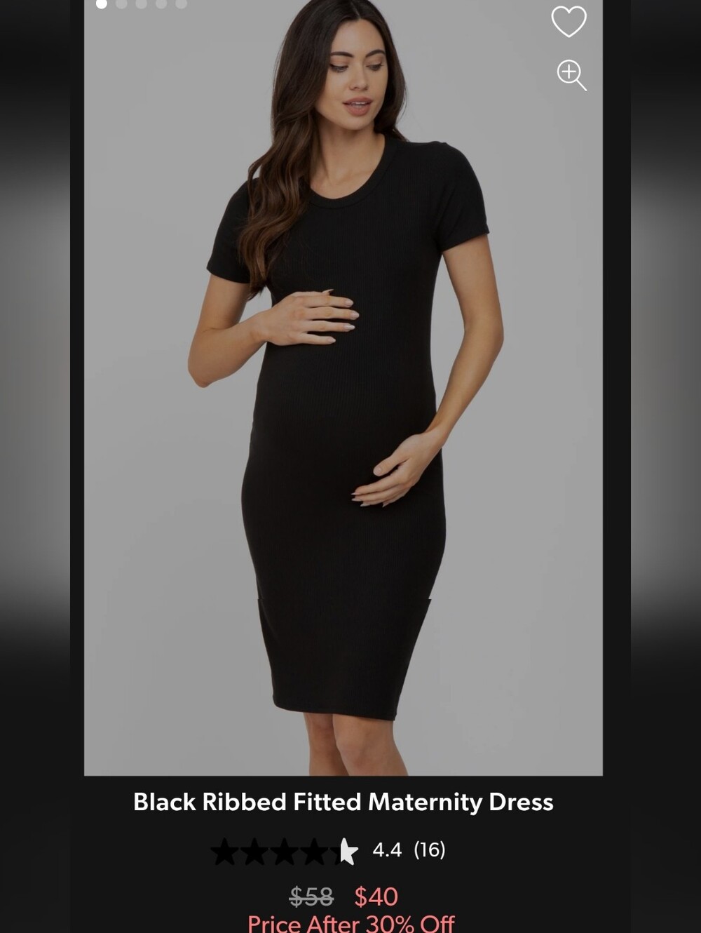 Pinkblush Maternity Black V-Neck Midi Dress